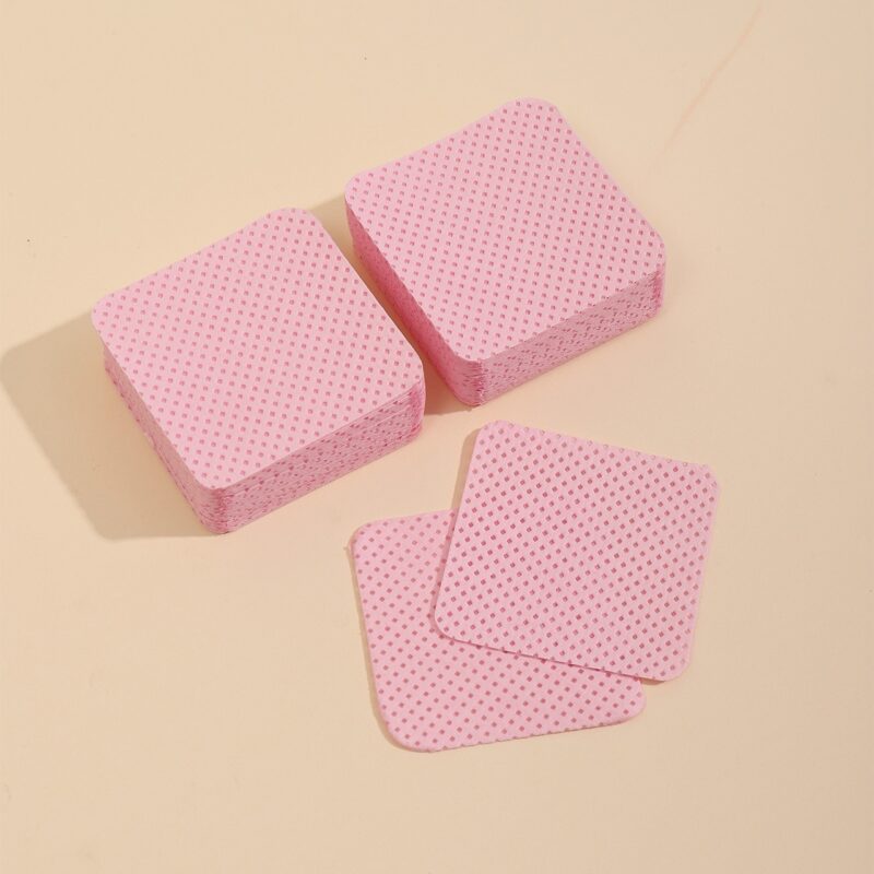 Clavier waciki perforowane bezpyłowe 600 szt. 5x5cm nail wipes różowe - obrazek 2