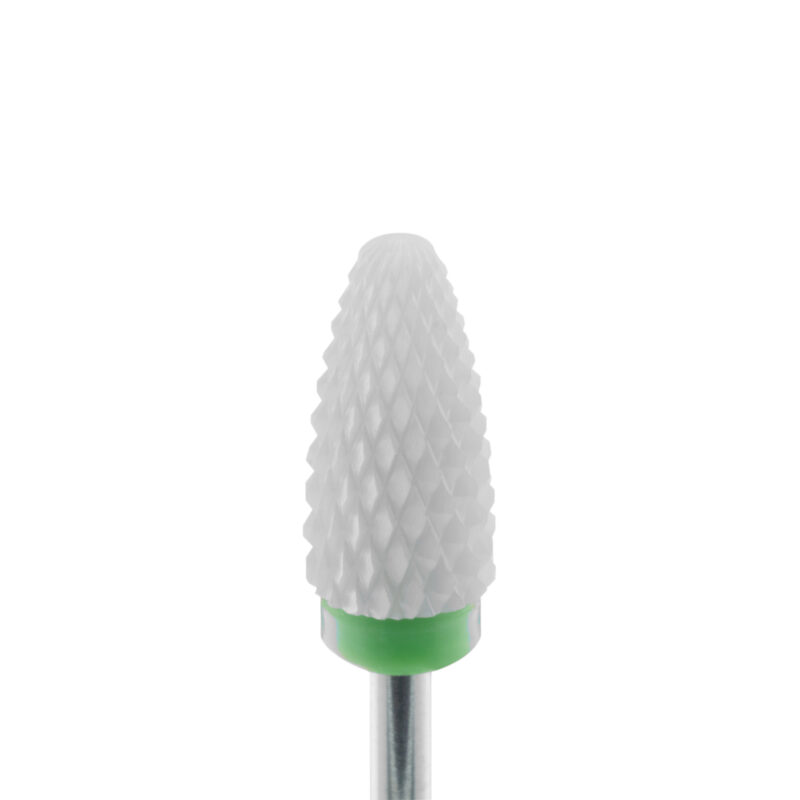 Frez ceramiczny pełny płomień zielony stożek CB013 Mani King - obrazek 2